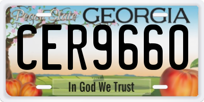 GA license plate CER9660