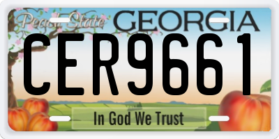 GA license plate CER9661