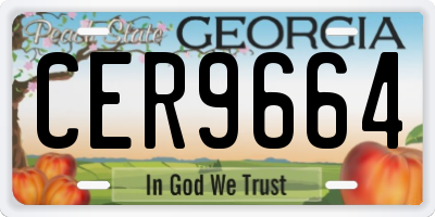 GA license plate CER9664
