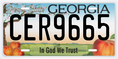 GA license plate CER9665