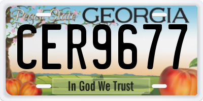 GA license plate CER9677