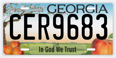 GA license plate CER9683