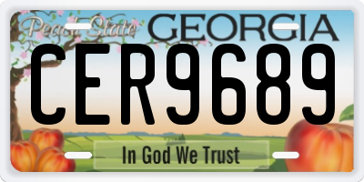 GA license plate CER9689