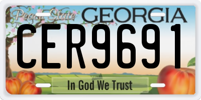 GA license plate CER9691
