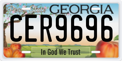 GA license plate CER9696