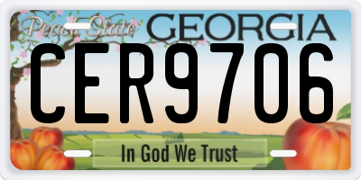 GA license plate CER9706