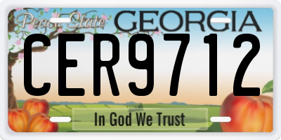 GA license plate CER9712