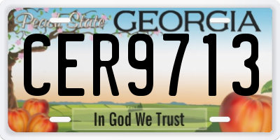 GA license plate CER9713