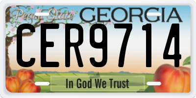 GA license plate CER9714