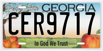 GA license plate CER9717