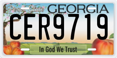GA license plate CER9719