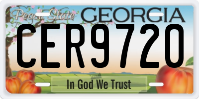GA license plate CER9720