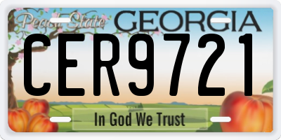 GA license plate CER9721