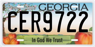GA license plate CER9722
