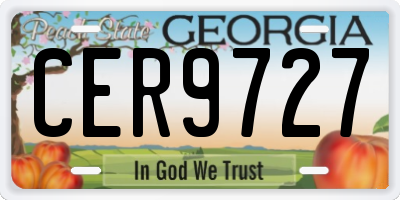 GA license plate CER9727