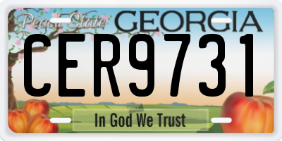 GA license plate CER9731
