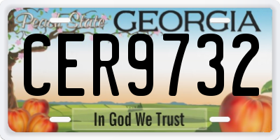 GA license plate CER9732