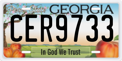 GA license plate CER9733