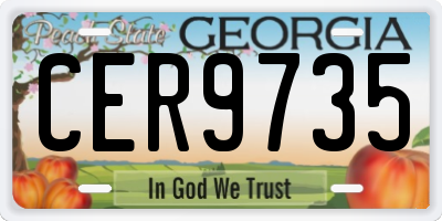 GA license plate CER9735