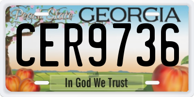 GA license plate CER9736
