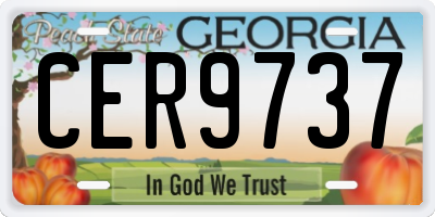 GA license plate CER9737