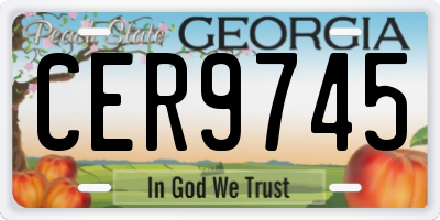 GA license plate CER9745