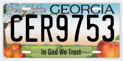 GA license plate CER9753
