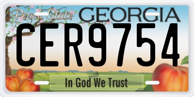 GA license plate CER9754