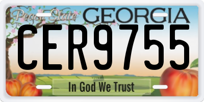 GA license plate CER9755