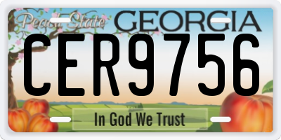 GA license plate CER9756