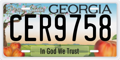 GA license plate CER9758