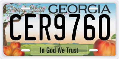 GA license plate CER9760