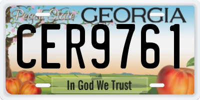 GA license plate CER9761