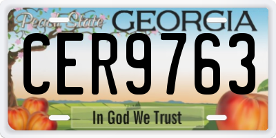 GA license plate CER9763
