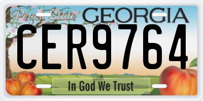 GA license plate CER9764