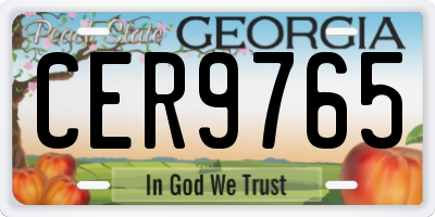 GA license plate CER9765