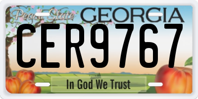 GA license plate CER9767