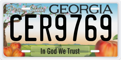GA license plate CER9769