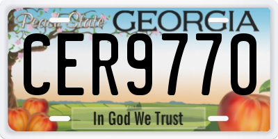 GA license plate CER9770