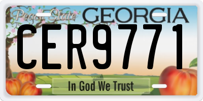 GA license plate CER9771