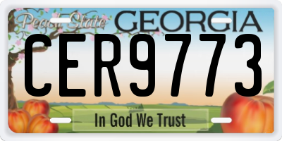 GA license plate CER9773