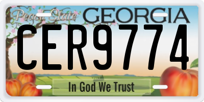 GA license plate CER9774