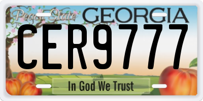 GA license plate CER9777