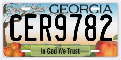 GA license plate CER9782