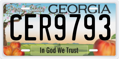 GA license plate CER9793