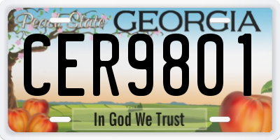 GA license plate CER9801