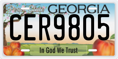 GA license plate CER9805