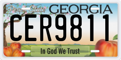GA license plate CER9811