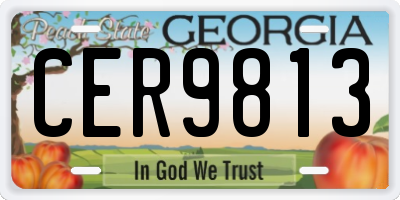 GA license plate CER9813