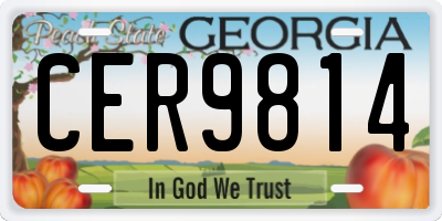 GA license plate CER9814